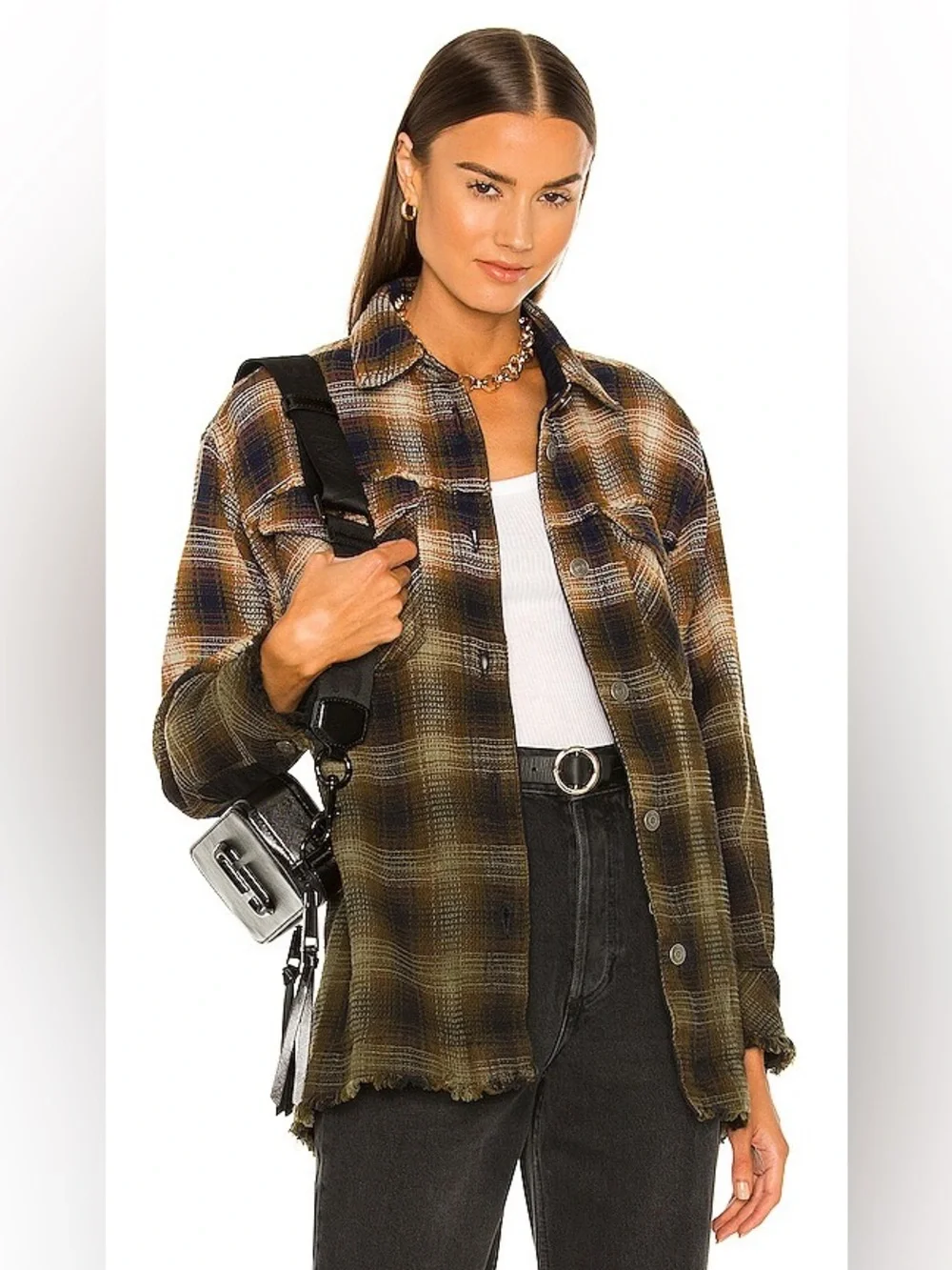 Free people Anneli Plaid Shirt Jacket